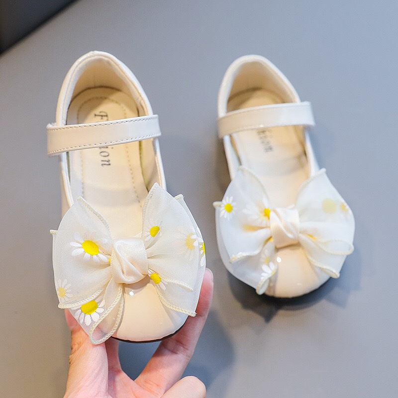 [Hoàn tiền 15%]Giày hài tập đi cho bé gái đế mềm êm chân có kèn đính nơ dễ thương cho bé 0-2 tuổi - NG1