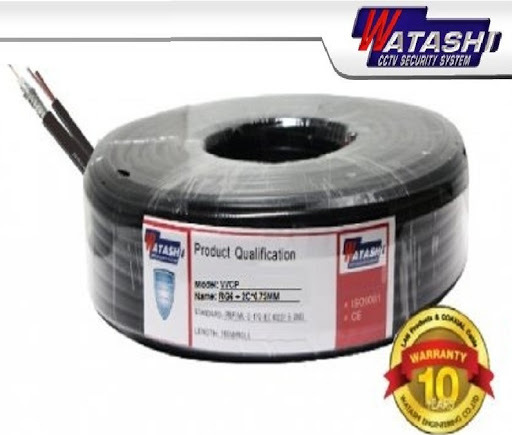 Cuộn 100M cáp đồng trục liền nguồn Camera hiệu Watashi RG59+2C