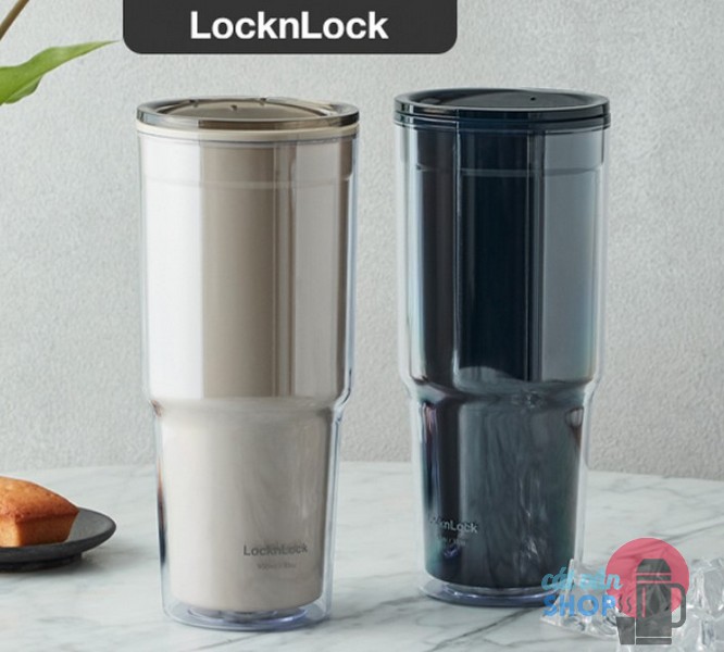 Ly nhựa sang trọng 2 lớp Lock&Lock Double Wall Cold Cup 900ml HAP502 (2 màu)