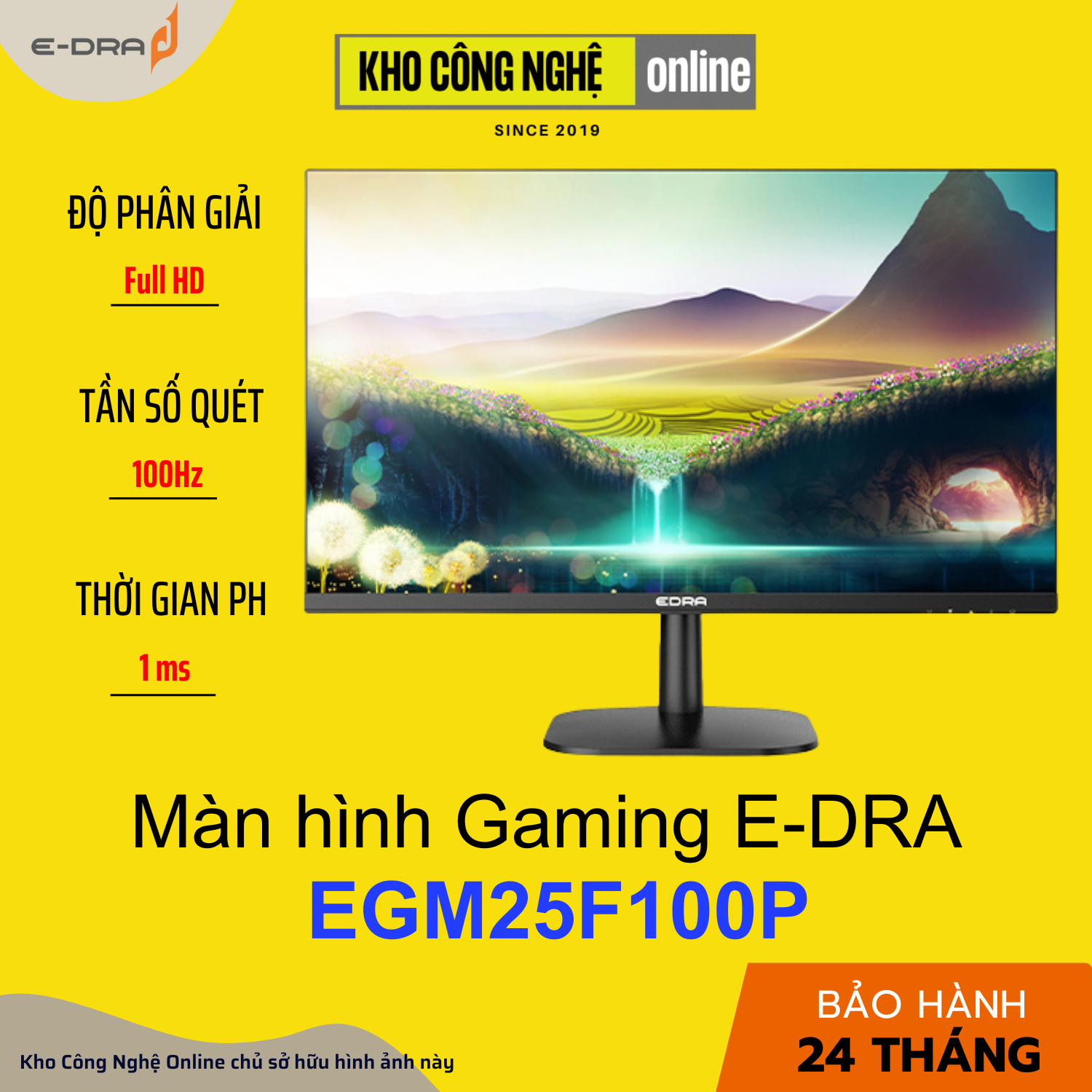Màn hình gaming e-dra egm25f100p 25 inch fullhd 100hz
