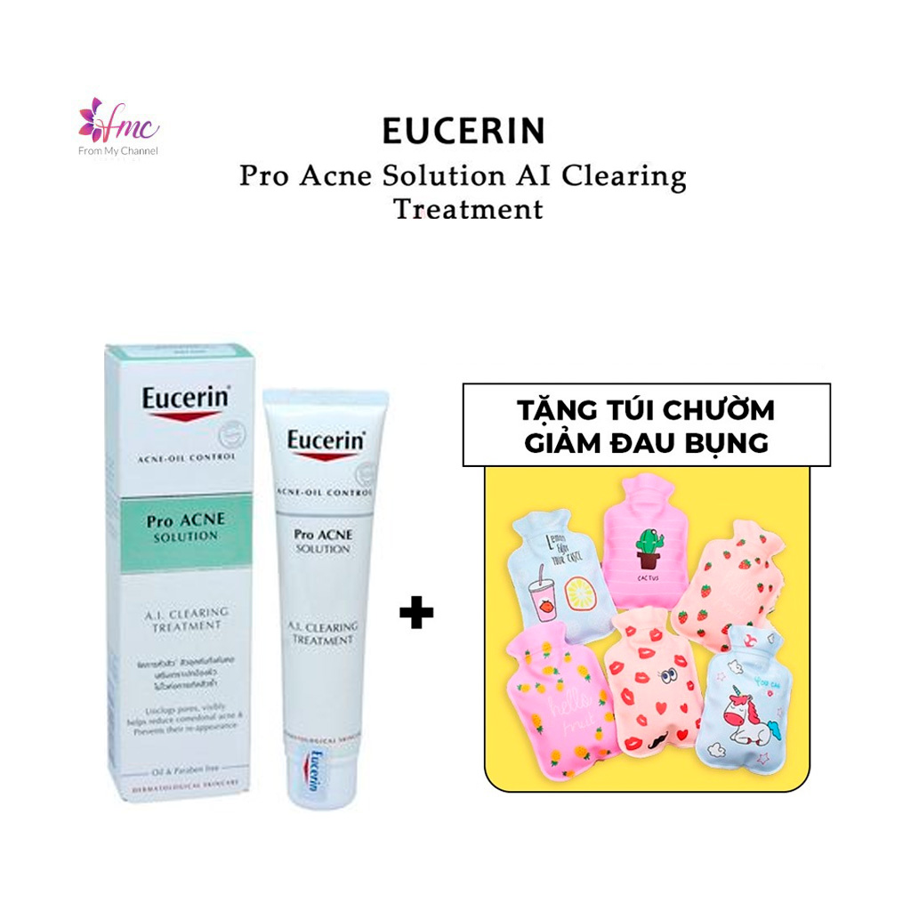 Tinh chất ngừa mụn Eucerin - Pro Acne Solution AI Clearing Treatment 40ml + Tặng 1 túi chườm giảm đau bụng