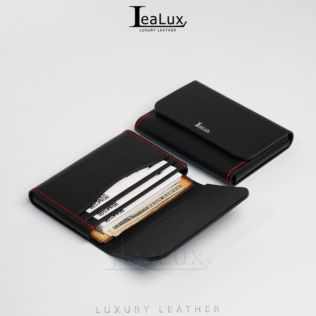 Ví card holder đựng giấy tờ cũ handmade lealux holder handmade 2