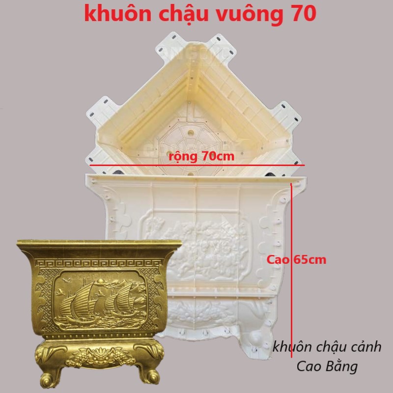 Khuôn đúc chậu cảnh vuông 70 và chân đôn đa năng ( có thể đúc liền chân đôn hoặc đúc rời chân đôn) -Hàng Loại 1: 28KG