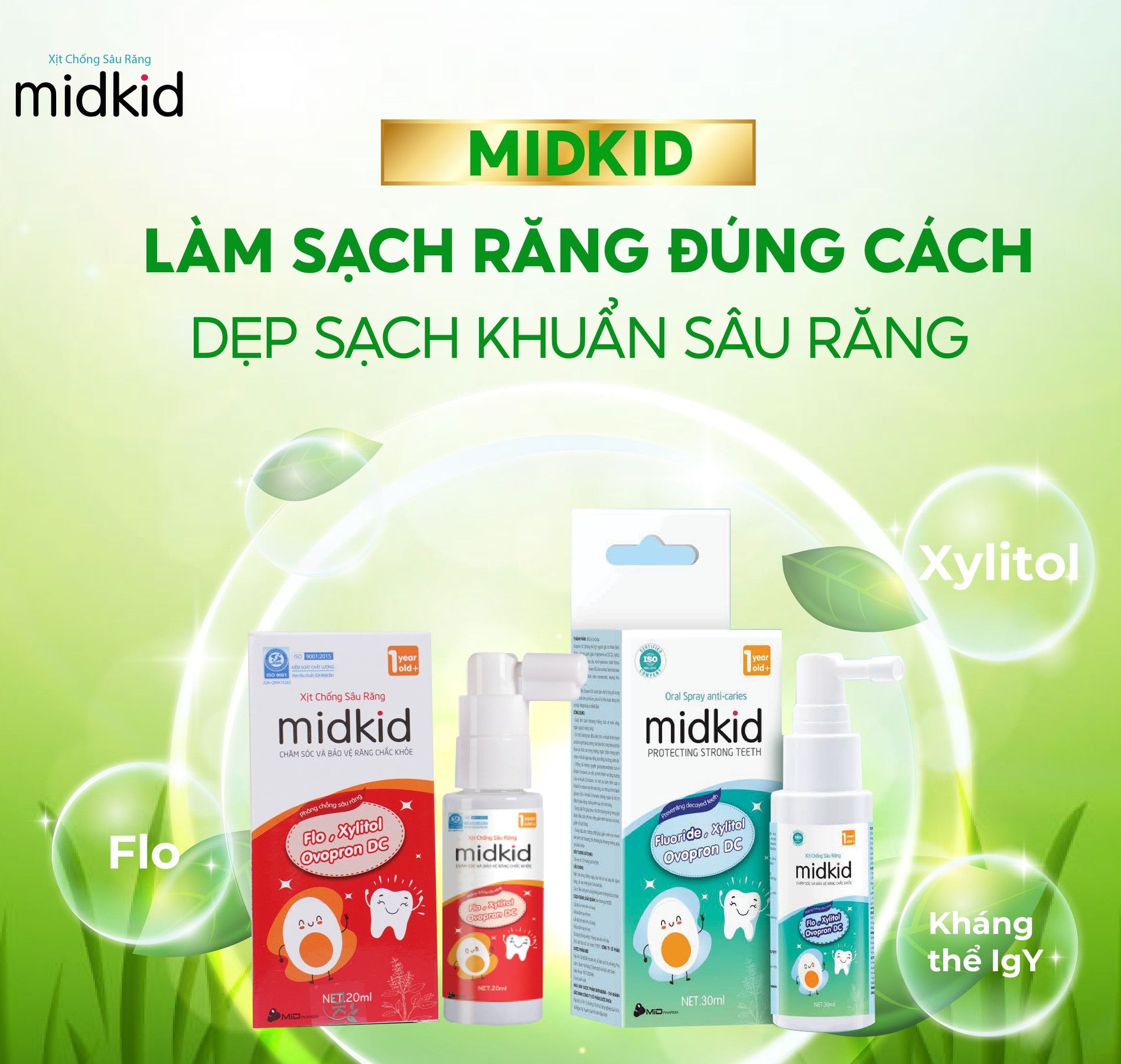 Xịt Chống Sâu Răng Cho Bé MIDKID , Đập Tan Sâu Sún Hà Mủn Răng