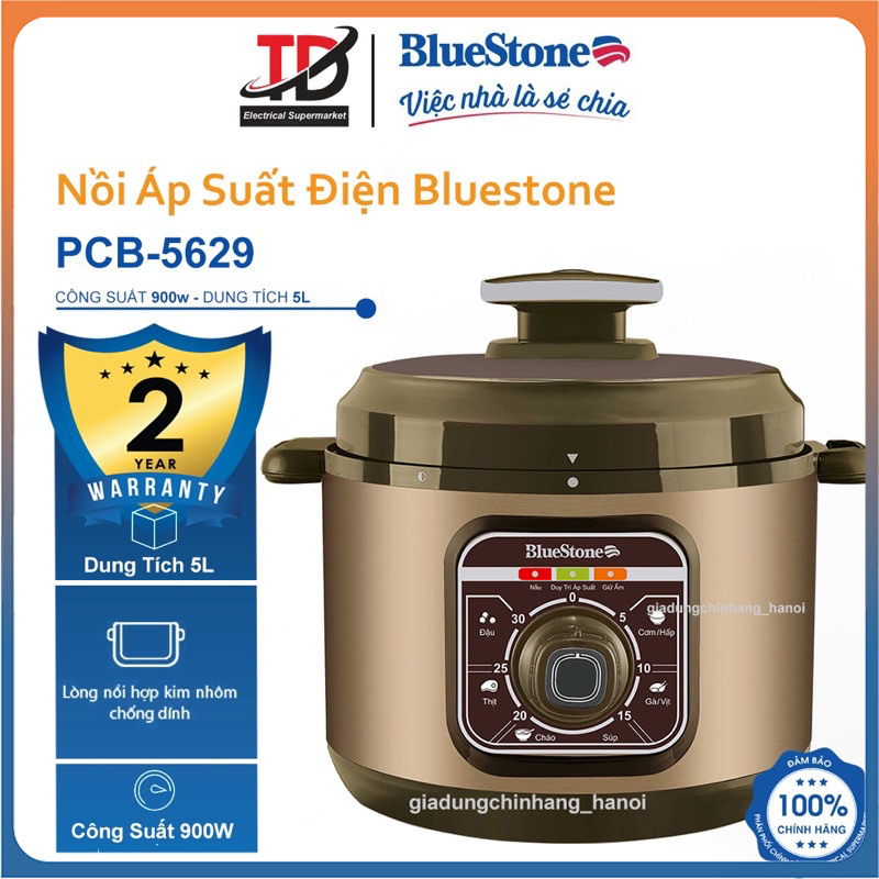  Nồi Áp Suất Điện Bluestone PCB-5629 5Lit - 900W Bảo Hành Chính Hãng 2 Năm 