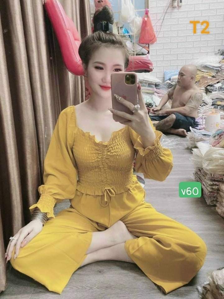 Set quần áo voan lụa cao cấp tay dài