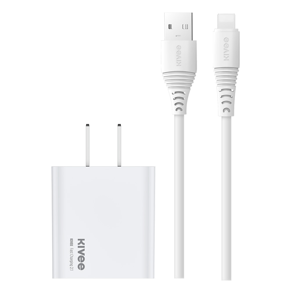 Bộ sạc âm tường cáp sạc kivee ac15 bộ sạc có dây iphone cáp sạc cho iphone 12 pro max / iphone 11 pro / iphone xs max / iphone 8 plus samsung / android