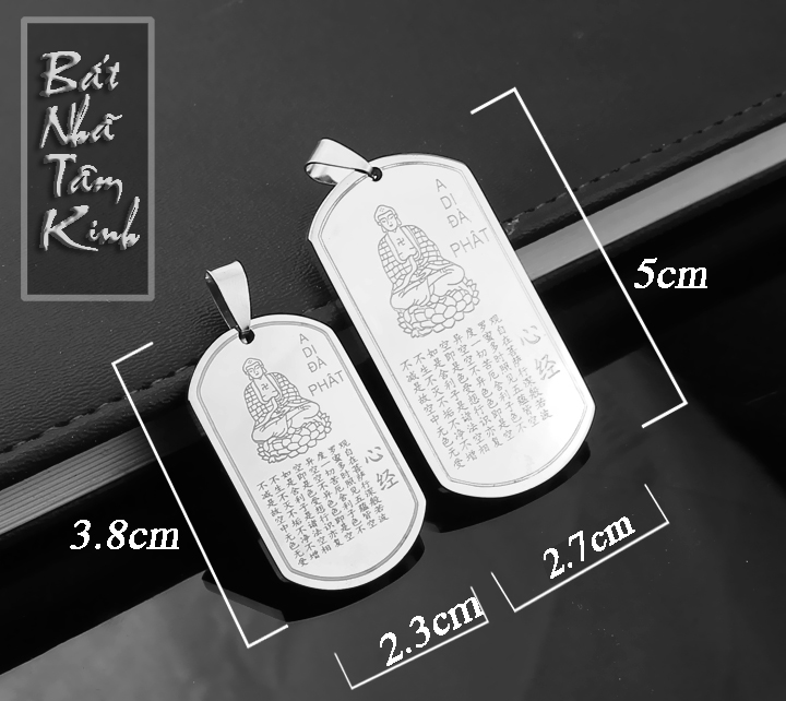 MẶT DÂY CHUYỀN TITAN BÁT NHÃ TÂM KINH MÀU TRẮNG đem lại tài lộc may mắn cho người đeo DN156