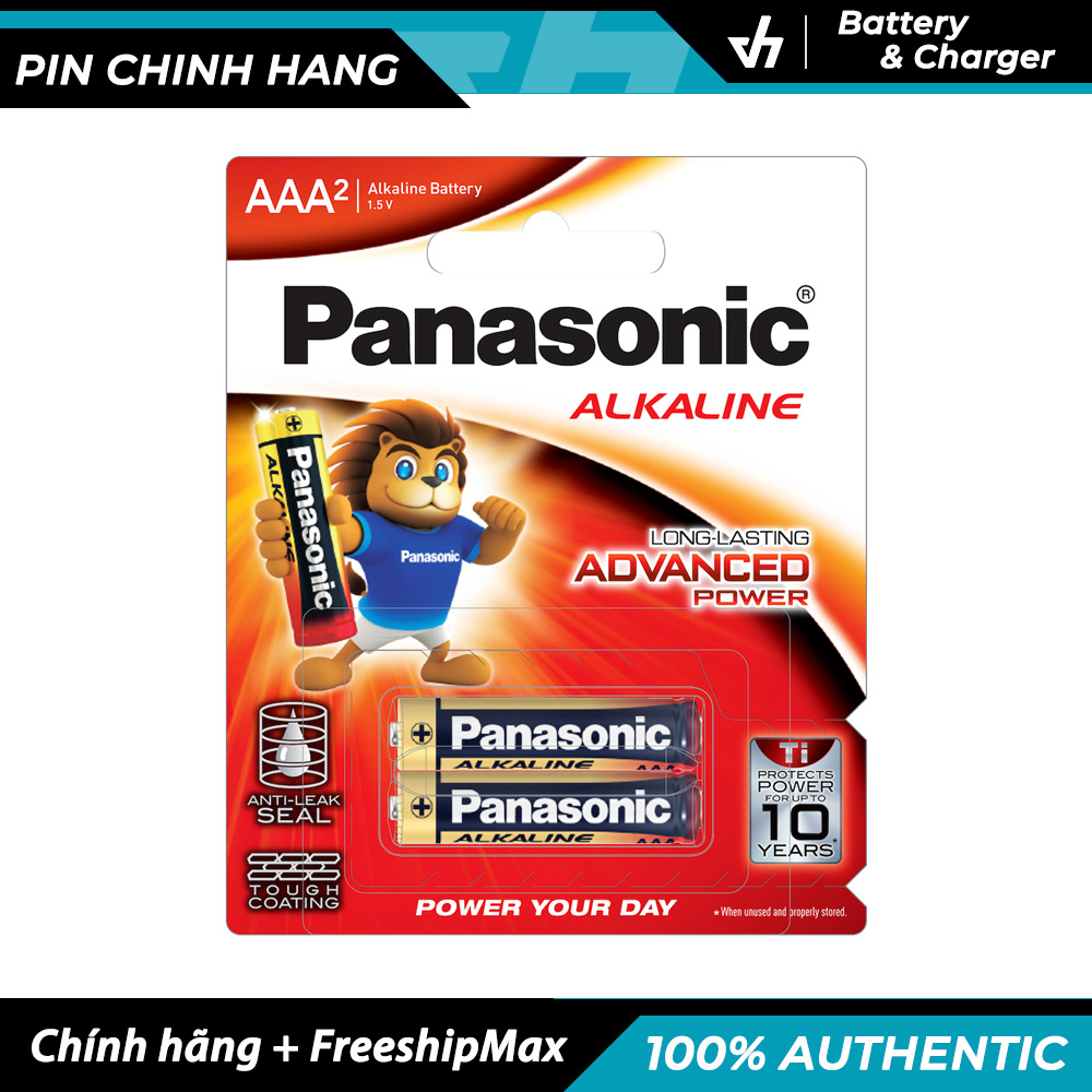 2 pin đũa AAA Panasonic LR03T - Pin kiềm Alkaline chống chảy