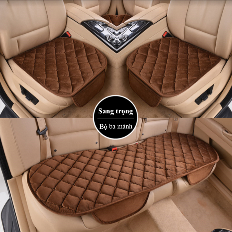 Bộ miếng lót ghế xe ô tô COACE Đệm lót ghế ngồi xe hơi cao cấp Bộ 3 miếng nệm lót ghế ngồi xe hơi tiện lợi