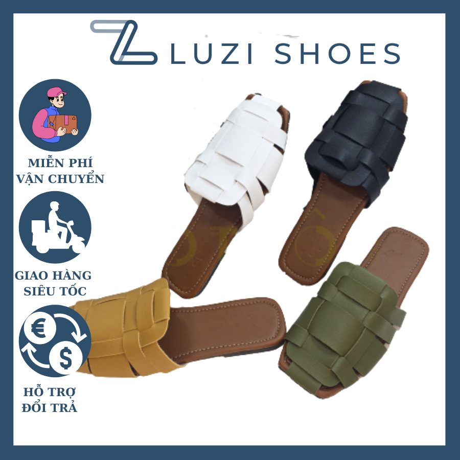 [4.4 Hoàn tiền 15%]Dép nữ,sục rọ đan dây đế bệt mũi vuông mẫu mới nhất (HÌNH THẬT ) HỔ STORE79