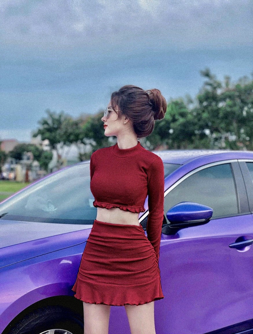 [HCM]set áo tay dài chân váy đuôi cá chất thun borip co giản dáng ôm body mẫu thời trang mới cực xinh  m5345