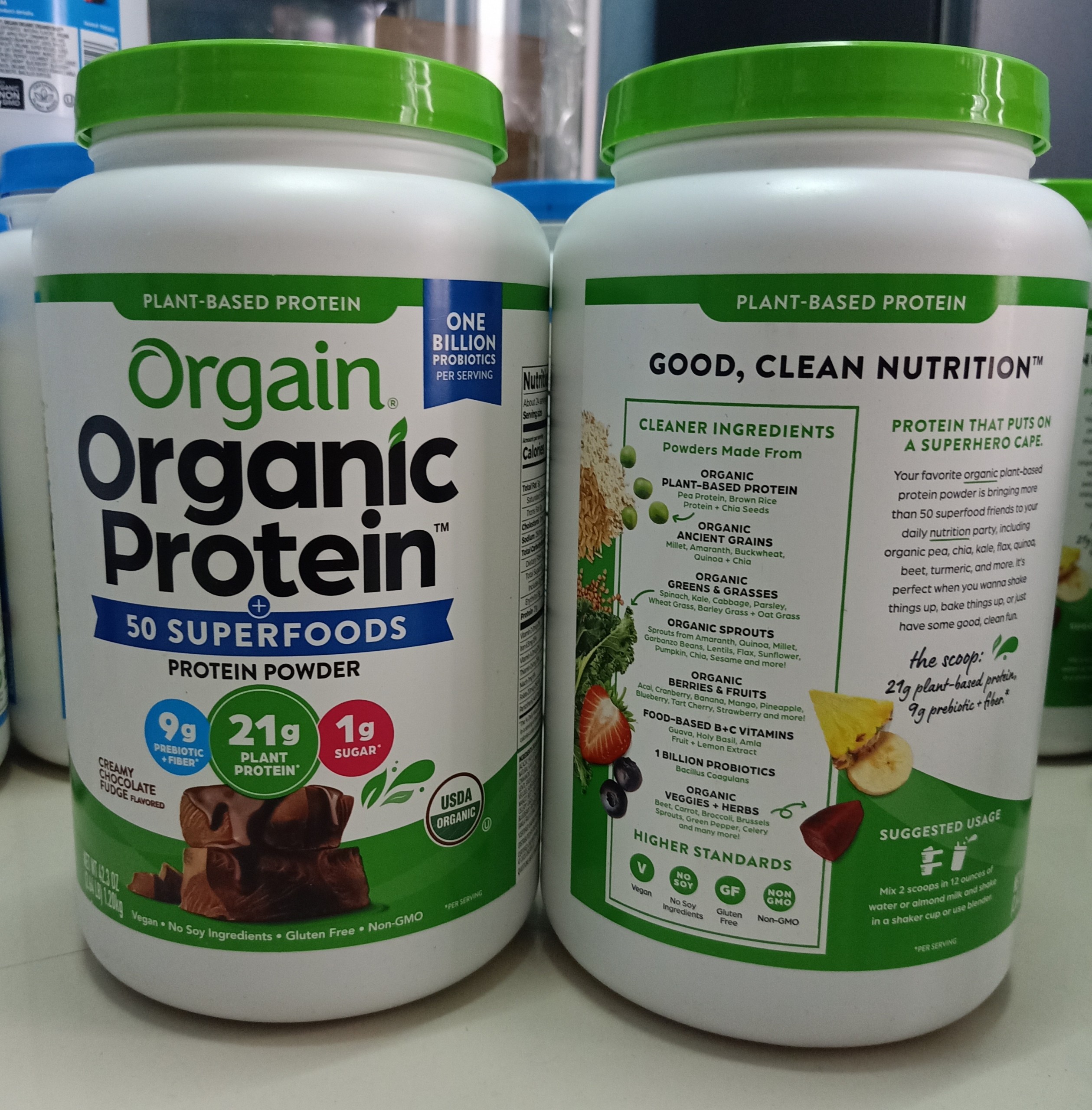 Bột đạm protein thực vật hữu cơ chocolate Orgain 1242g