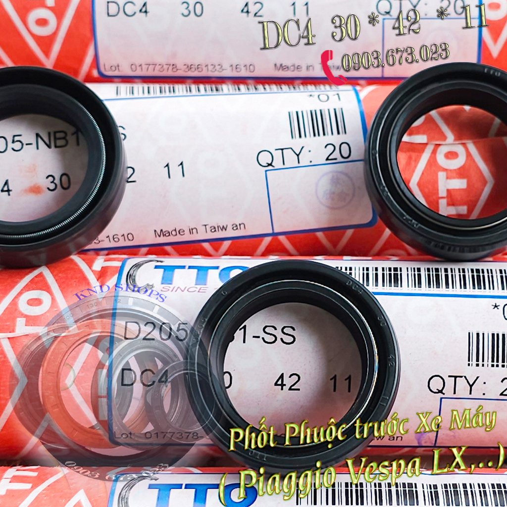 Phớt dầu tto/oem dc 3011 & chụp bụi vc 30*42 cho phuộc trước xe máy, xe đạp điện,...phốt cao su chặn nhớt loại vòng đệm phụ tùng xe máy | knd shops