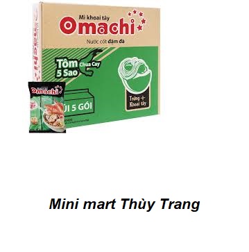 Thùng 30 gói mì khoai tây Omachi tôm chua cay 5 sao gói 78g