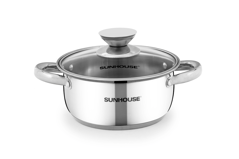 Nồi lẻ inox 3 đáy đáy từ Sunhouse dùng cho mọi loại bếp SHG2216-20-24
