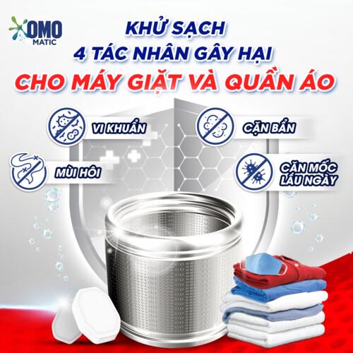 Hộp 4 Viên Nén Vệ Sinh Lồng Giặt OMO Matic 80gr