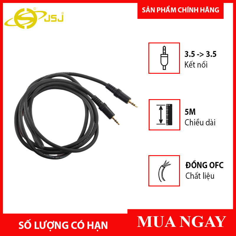 Dây tín hiệu 2 đầu 3 li dài 5m jsj-611