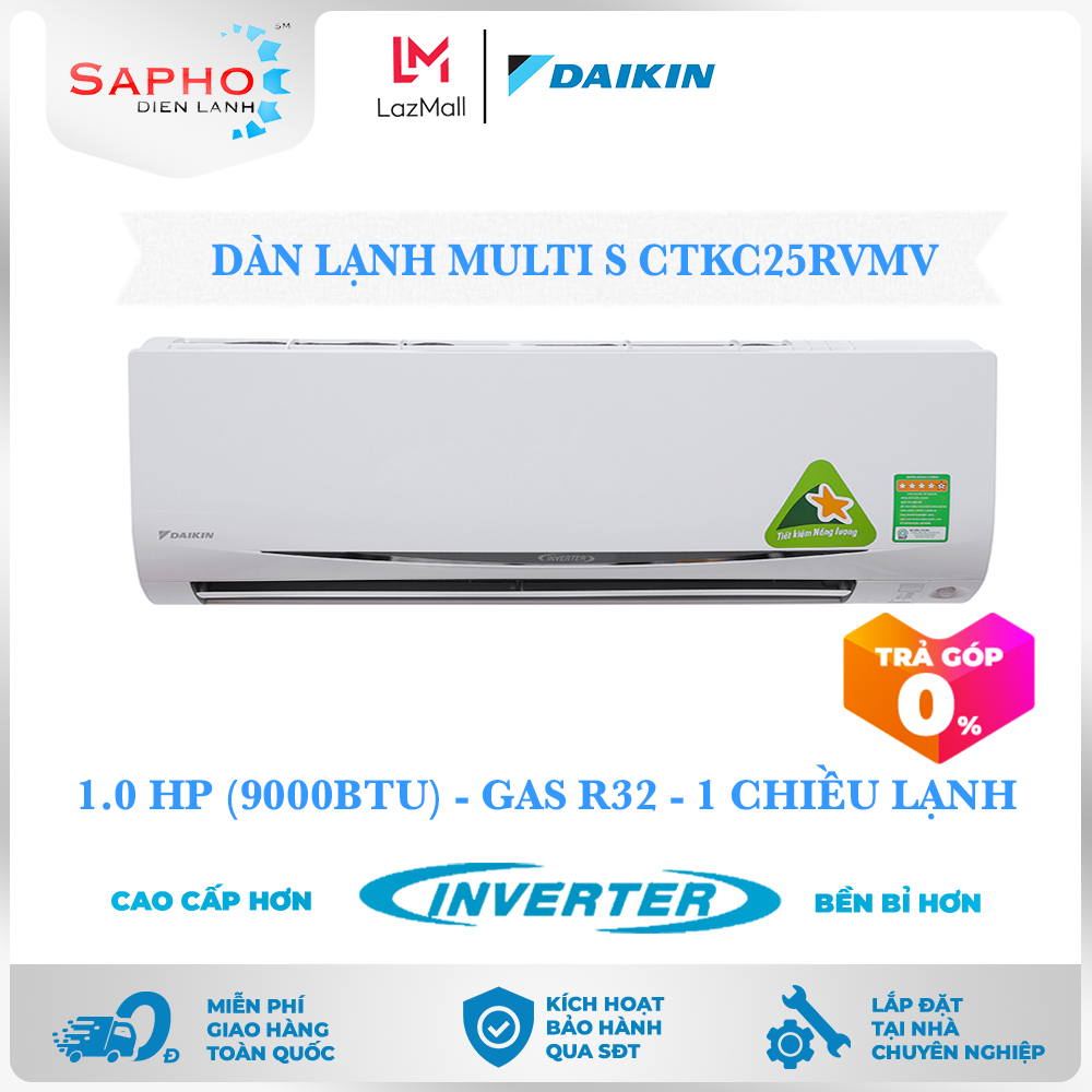 Chỉ Dàn Lạnh CTKC25RVMV 1.0 HP 9000btu Gas R32 Của Hệ Thống Điều Hòa Daikin Multi S Daikin Treo Tường Inverter Chính Hãng Daikin - Điện Máy Sapho
