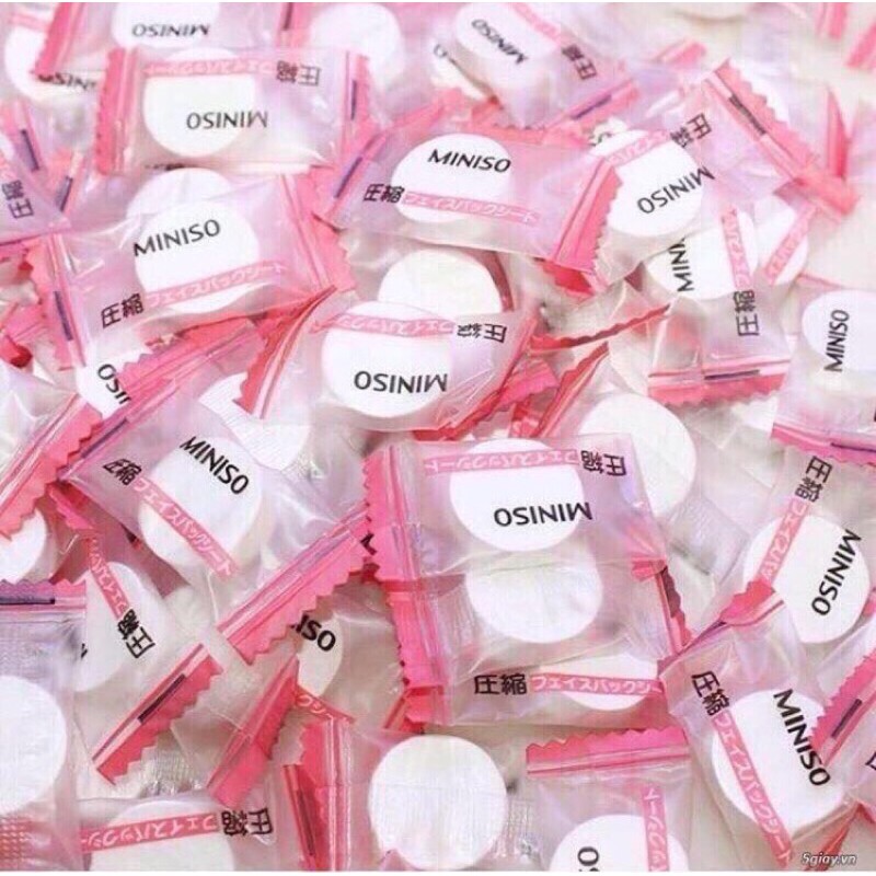 15 viên mặt nạ giấy nén Miniso Nhật Bản