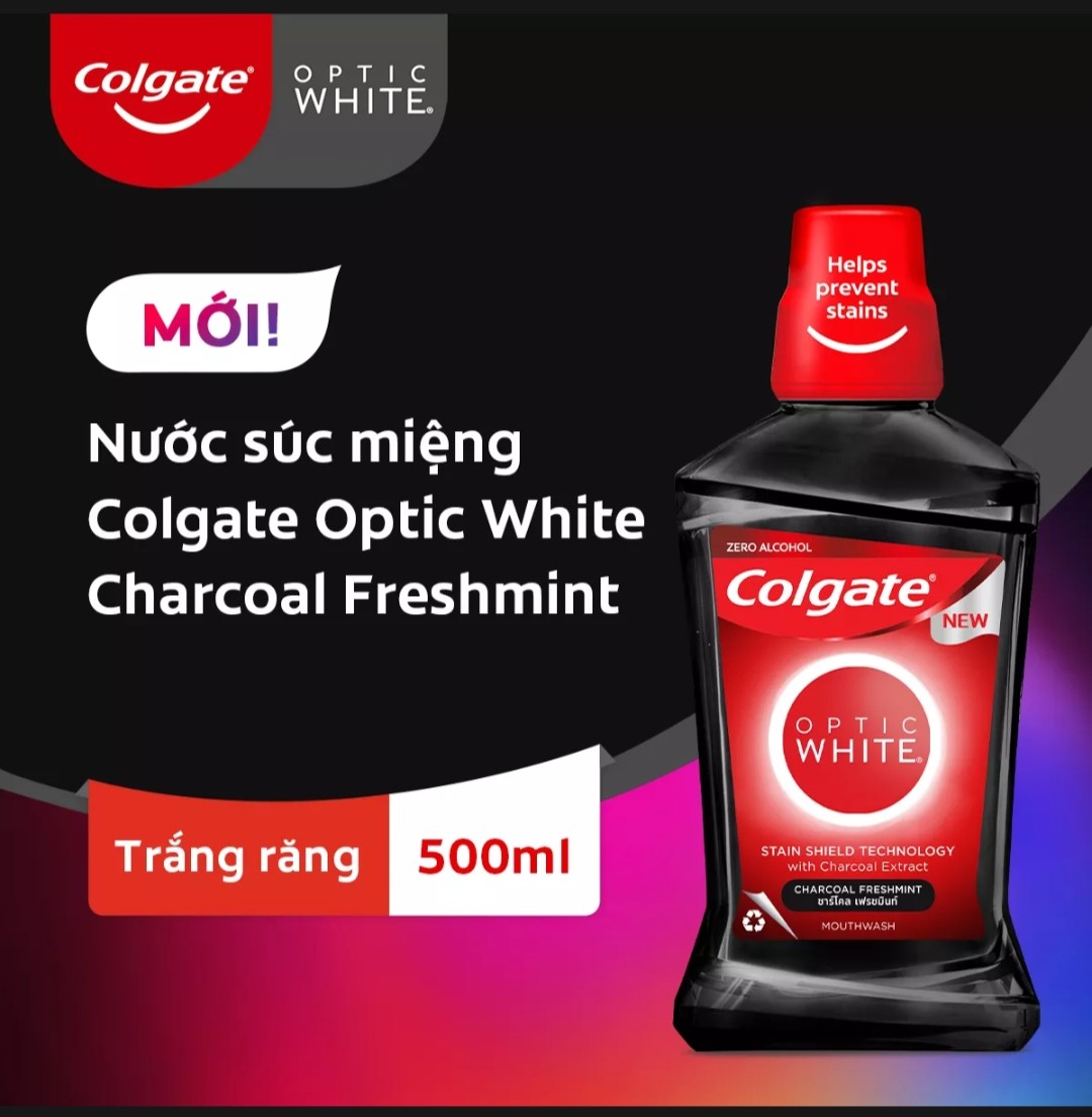 Thanh lý - date t6/25 nước súc miệng colgate than hoạt tính / bạc hà / trà xanh 500ml