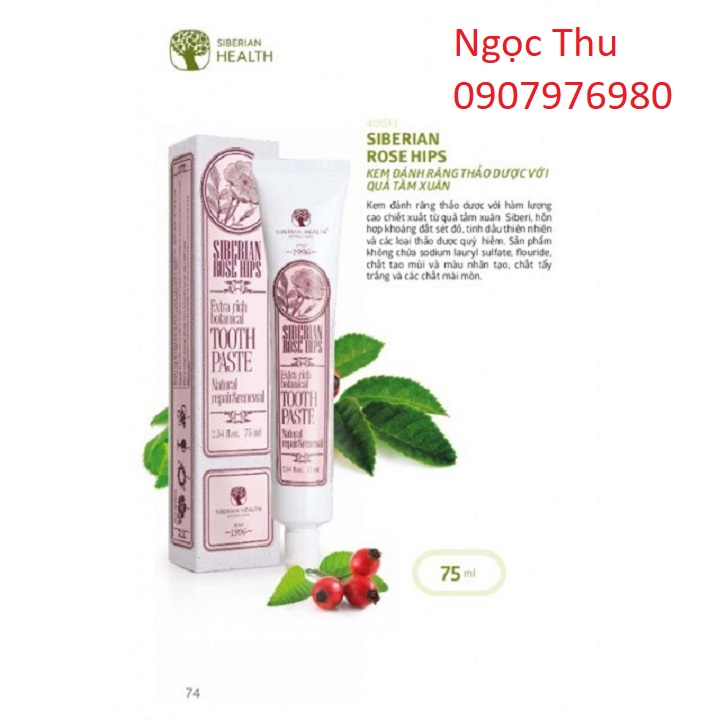 [HCM]Kem đánh răng thảo dược Cây Tầm Xuân Siberi phục hồi và tái tạo- 0907976980