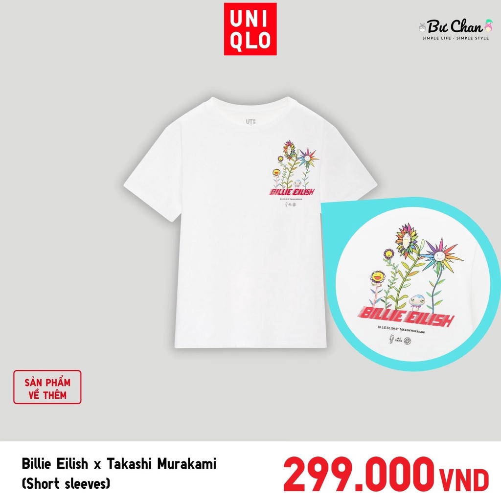 Billie Eilish x Takashi Murakami Uniqlo Short Sleeve Graphic Tshirt XS   eBay