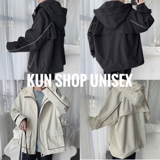 Áo khoác dù Sọc Túi hộp ? vải dù 2 lớp Cao cấp