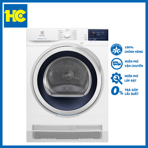 Máy sấy ngưng tụ Electrolux 8 kg EDC804CEWA - Miễn phí vận chuyển & lắp đặt - Bảo hành chính hãng