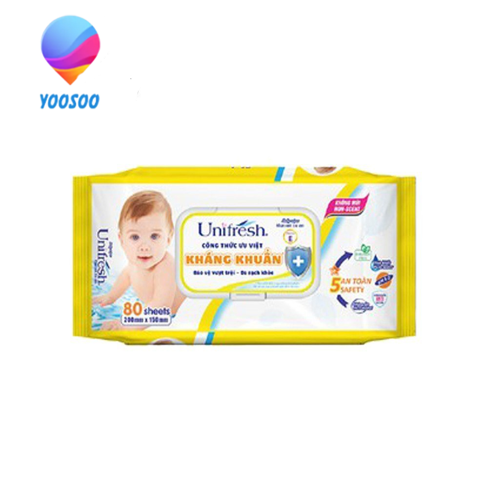 Khăn ướt Unifresh Baby Vitamin E WTP - 80 miếng KU04AZ - YOOSOO