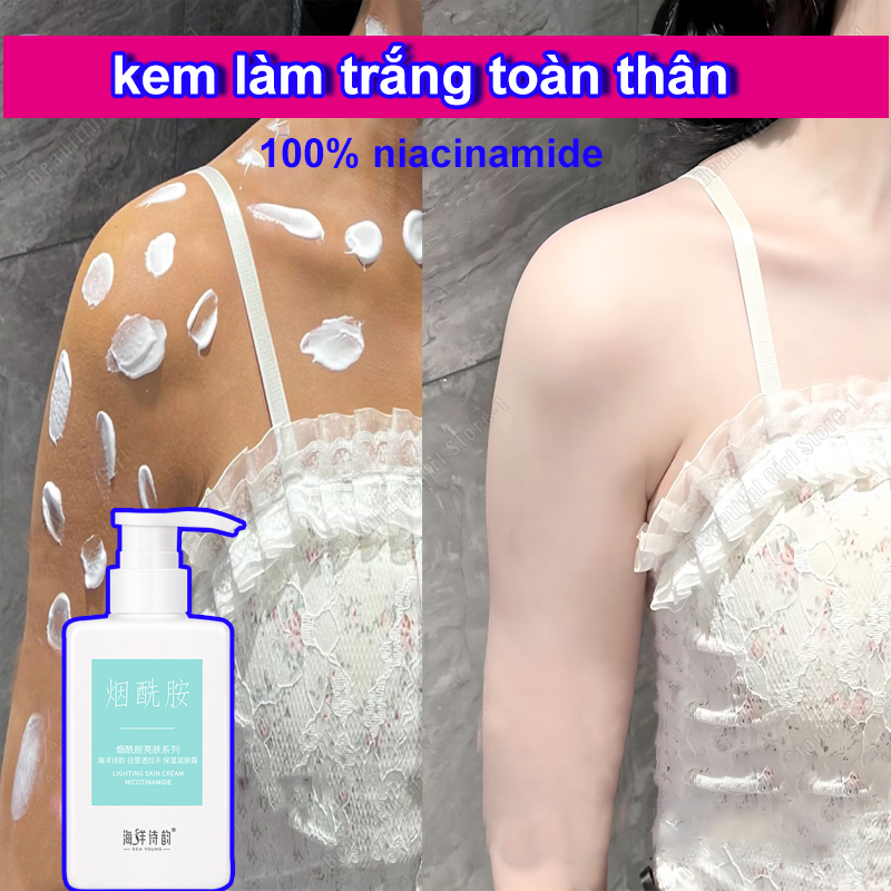 Sữa dưỡng thể dưỡng trắng Niacinamid kem tẩy trăng da toàn thân Trắng da cấp tốc Làm săn chắc da cấp ẩm chống lão hoá ngăn ngừa UV giảm mụn lưng An toàn và không gây kích ứng Cải thiện da khô hương thơm quyến rũ thơm lâu 300ml