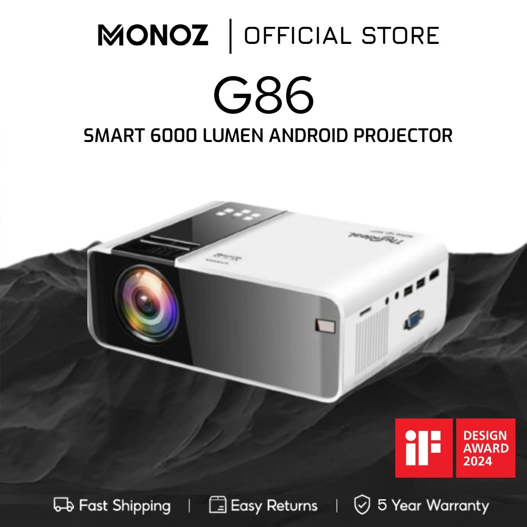 Bảo hành 5 năm Máy chiếu G86 6000 Lumens FULL HD 1080P Máy chiếu Android mini WIFI Máy chiếu di động LCD A80