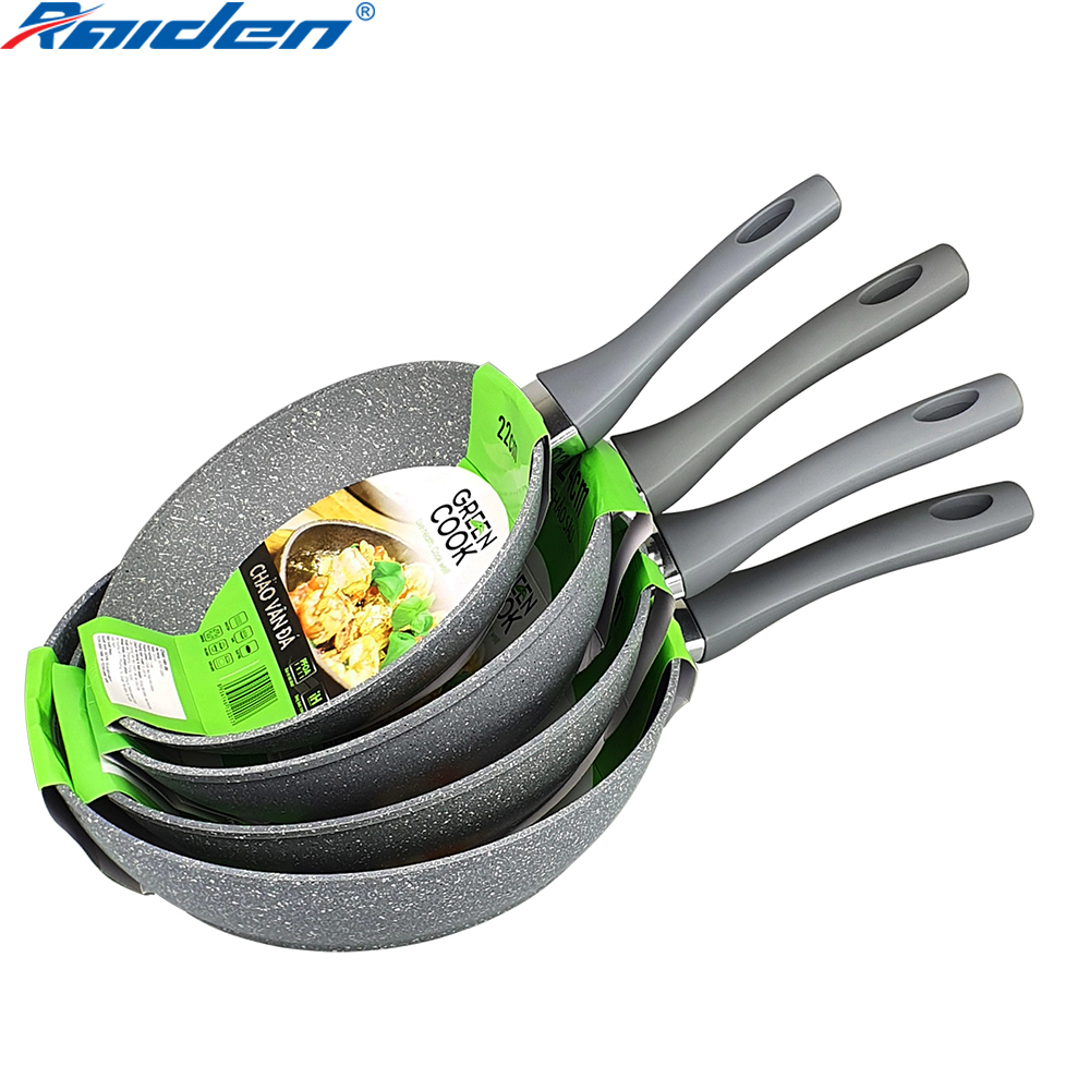 Chảo từ chống dính vân đá cao cấp Green Cook siêu chống dính đáy nhiễm từ dùng cho bếp từ/bếp ga/ bếp hồng ngoại/bếp củi/bếp than-Hàng chính hãng