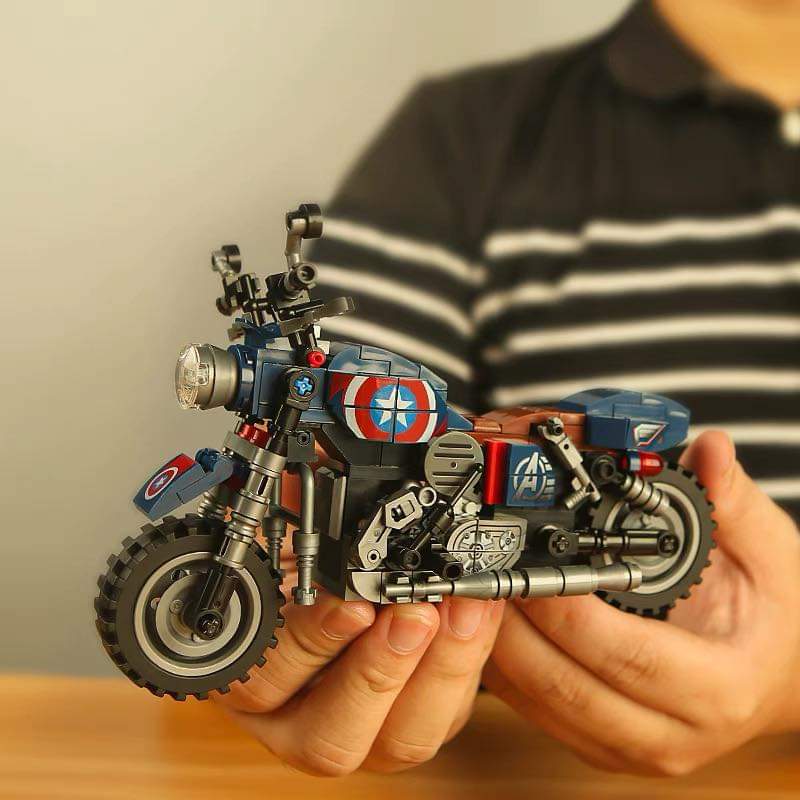 Toy model assembled non motorcycle Captain American motor Captain America