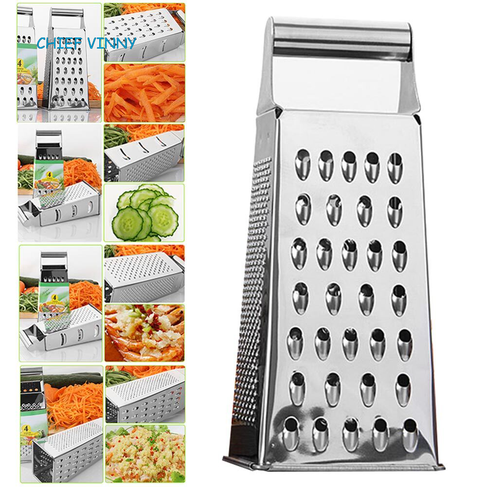 Hộp 4 mặt bằng thép không gỉ nhà bếp dụng cụ nạo thực phẩm dụng cụ cắt phô mai rau củ dụng cụ cắt trái cây thực phẩm dụng cụ nhà bếp