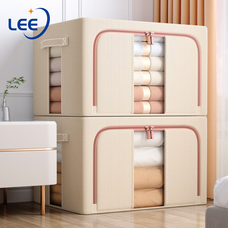 Cotton Fabric Storage Box Wardrobe Storage Bags Blanket Blankets High Quality Steel Frame Large Convenient It supports return and exchange with defective products