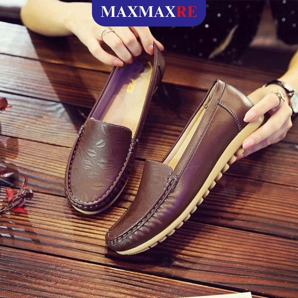 Giày Lười Nữ , Giày Mọi Nữ Da PU Cao Cấp Siêu Mềm Ôm Chân