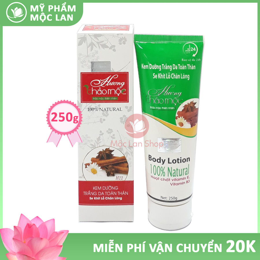 Kem body trắng da, kem dưỡng trắng da toàn thân, se khít lỗ chân lông - Kem Hương Thảo Mộc 250g - Mỹ phẩm Mộc Lan