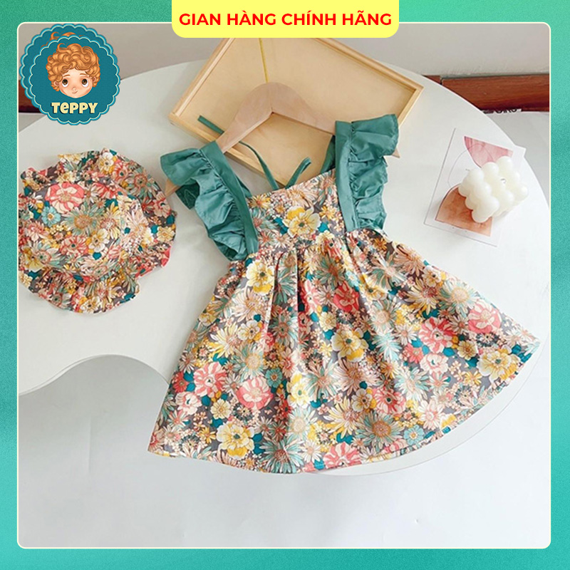 Váy cánh tiên hoa nhí, kèm mũ xinh xắn cho bé gái
