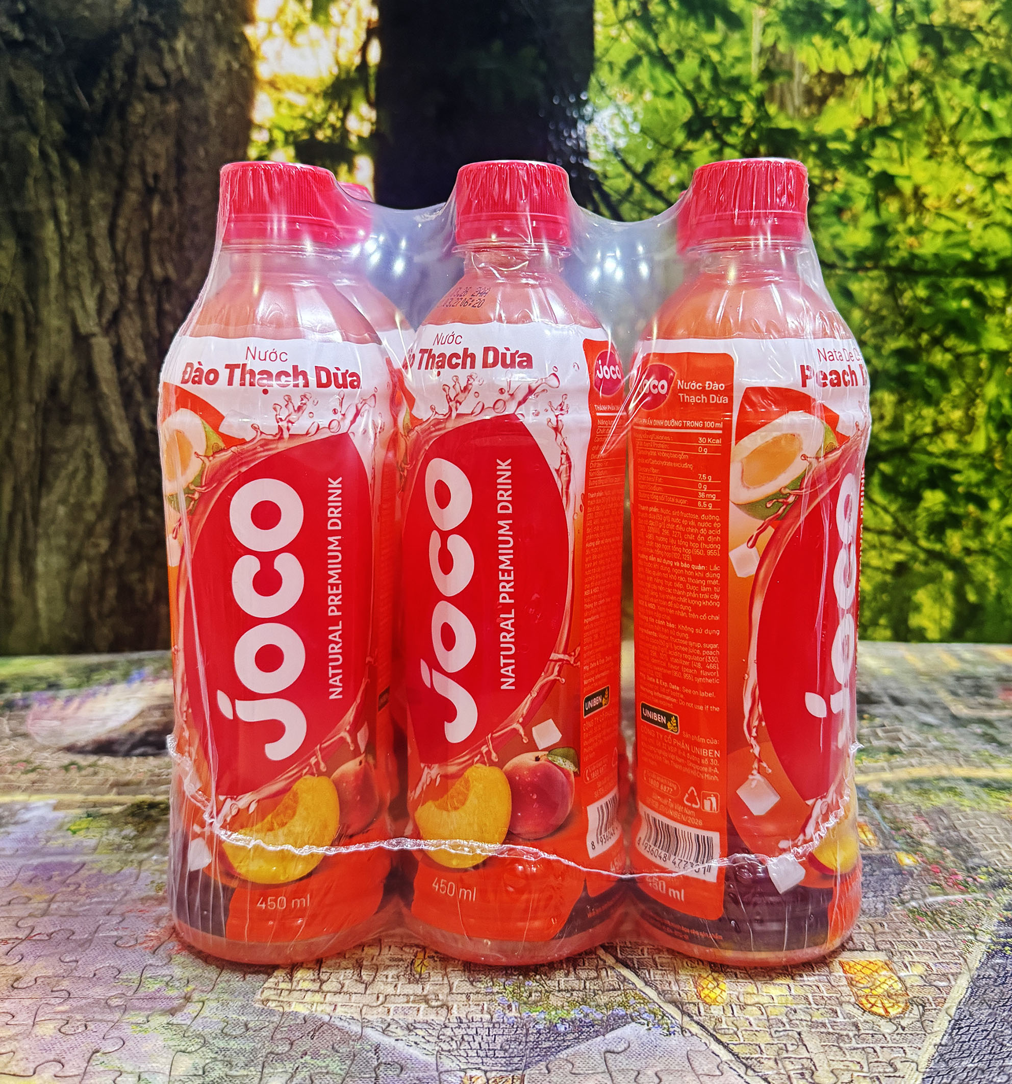 1 Box of Joco Peach Coconut Juice /6 Bottles *450Ml