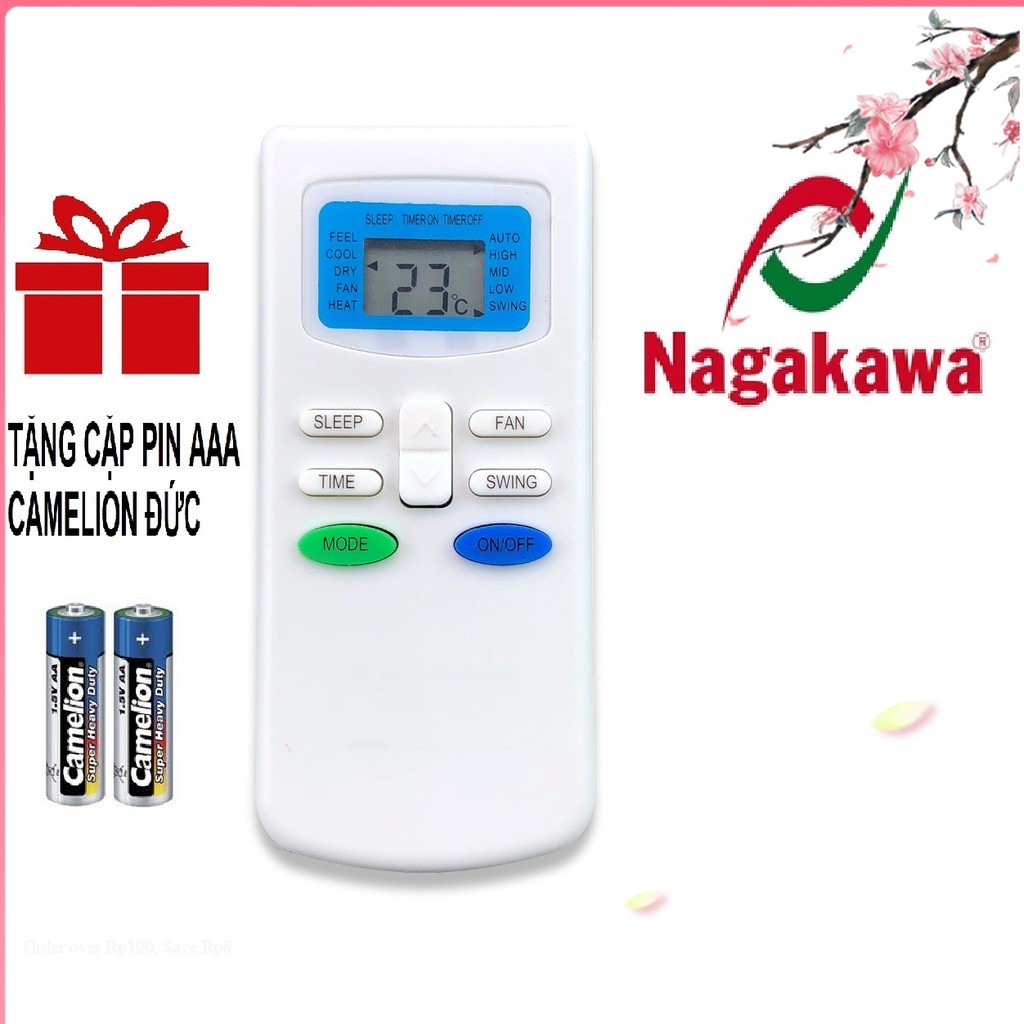 Remote máy lạnh nagakawa mẫu 2 - điều khiển điều hòa nagakawa