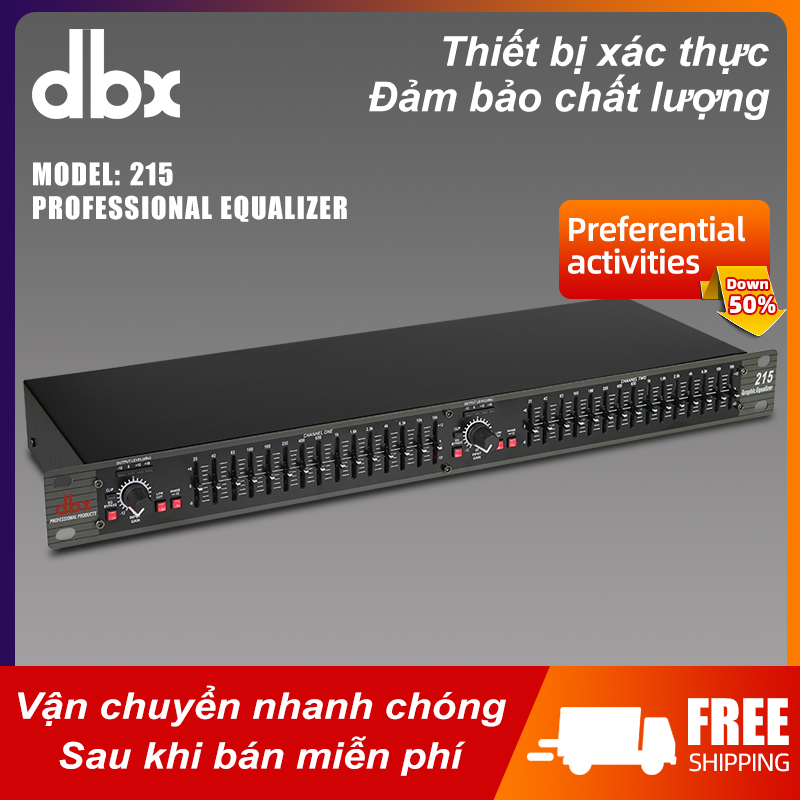 Dbx 215 eq equalizer cao cấp -2 kênh- 30 cần chỉnh, bộ lọc xì karaok chuyên nghiệp lọc tiếng cực hay- loại bỏ tạp âm, cắt tần số thừa hiệu quả, nâng bass trebb mạnh,thích hợp với những dàn máy còn yếu