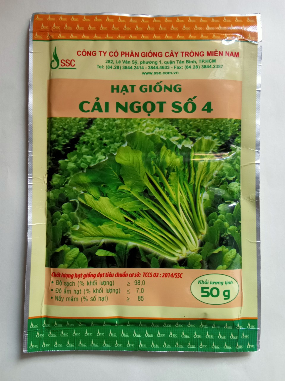Hạt giống cải ngọt số 4, nẩy mầm khỏe, năng suất cao, gói 50gram