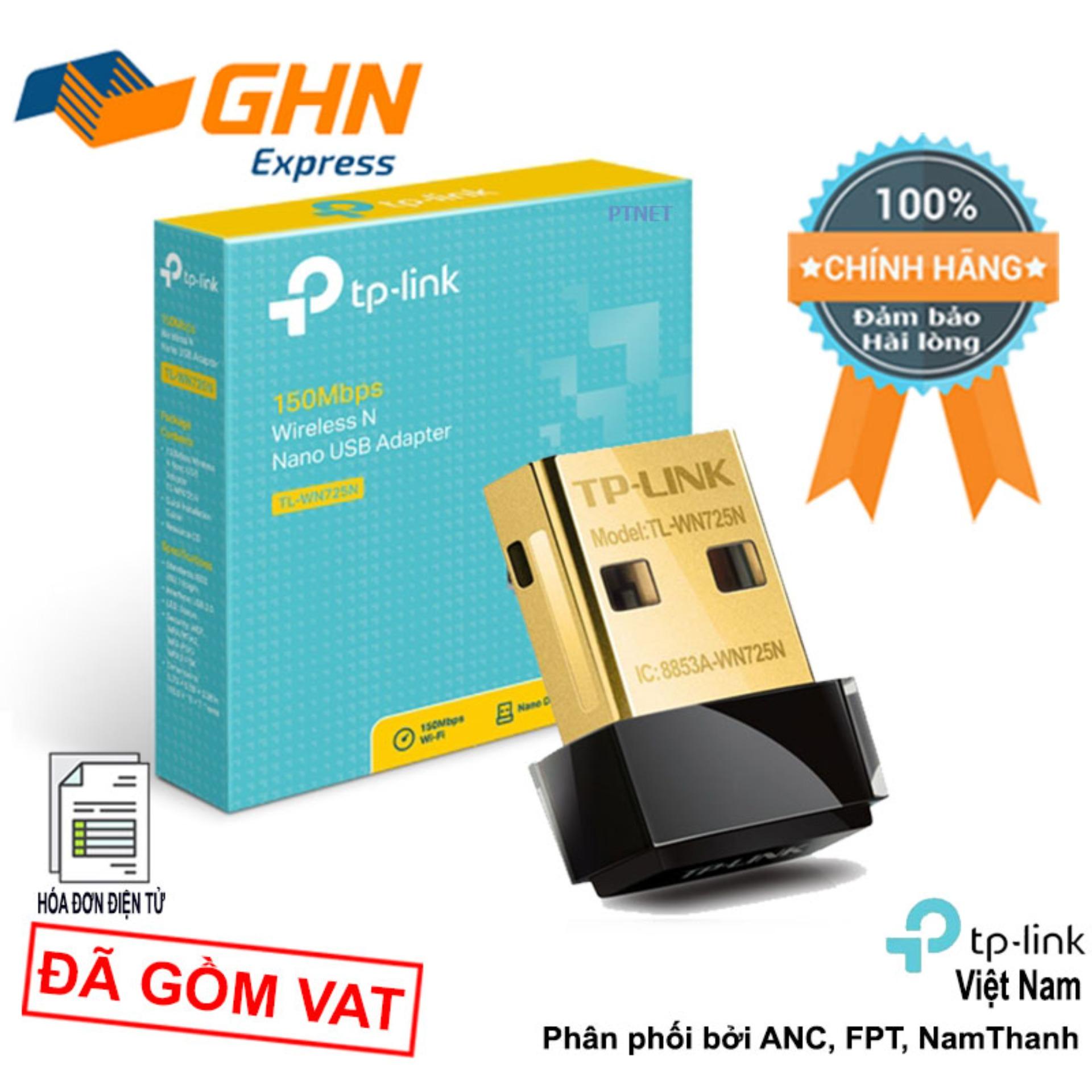 Bộ thu sóng không dây Wifi TP-Link TL-WN725N tốc độ cao 150Mbps USB siêu nhỏ (Màu đen)