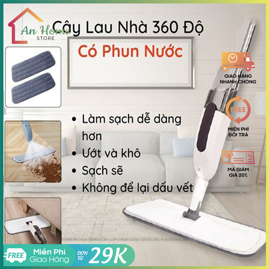 Cây lau nhà thông minh anhome, cây lau nhà có bình xịt phun sương xoay 360 độ tiện lợi