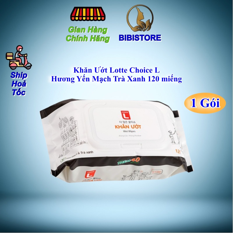  Khăn Ướt LOTTE Choice L Hàn Quốc Gói 120 miếng  Bibistore TB  