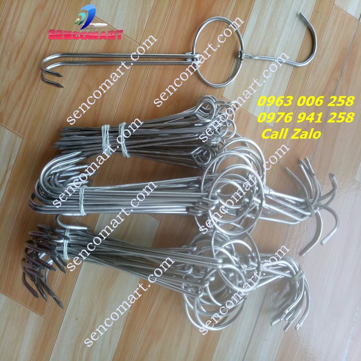 Móc Xiên Lu Nướng Gà,Vịt,Ngan - Móc Xiên Inox 304 Gọn Nhẹ,Bền Đẹp,An Toàn Thực Phẩm