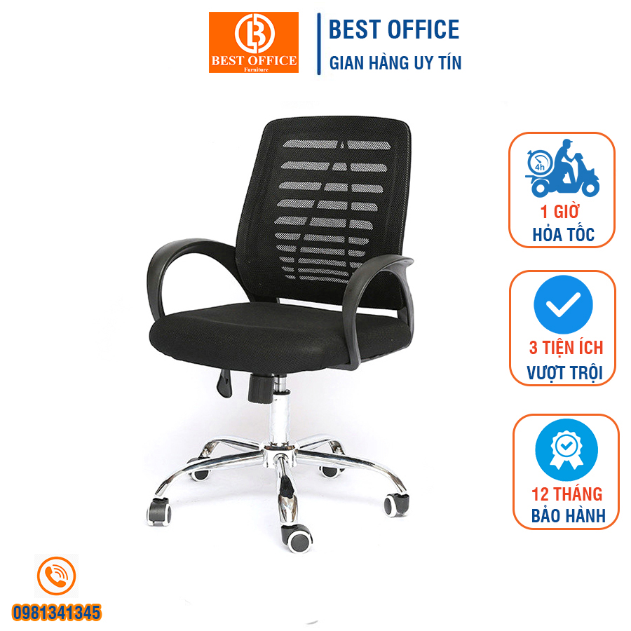 Ghế xoay văn phòng C19 lưng lưới 2 lớp siêu chắc khỏe, ghế ngồi máy tính đa tiện ích, mesh chair, BH 12 Tháng