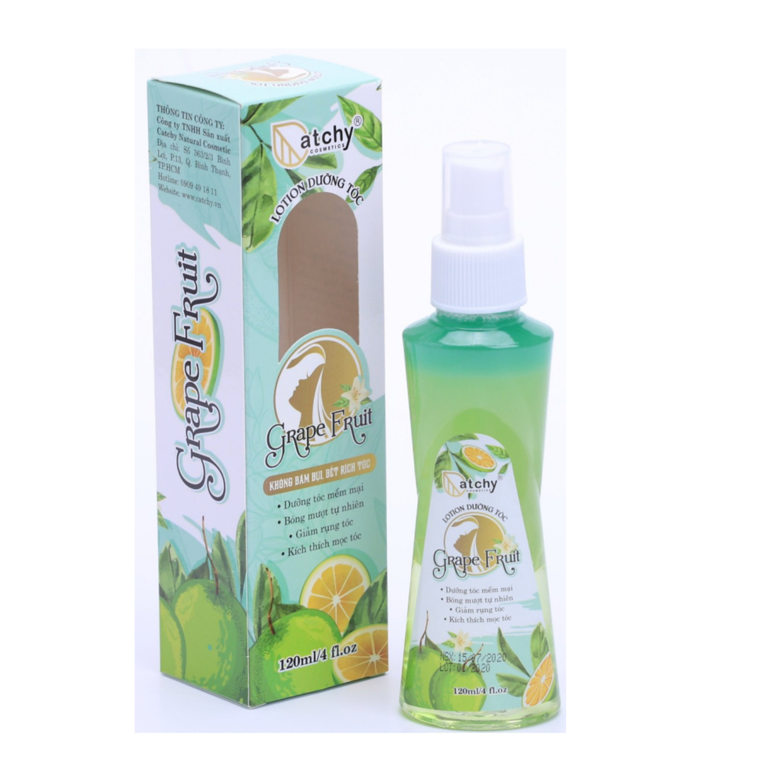Xịt Dưỡng tóc tinh dầu Bưởi CATCHY 120ML kích thich mọc tóc và chống rụng tóc