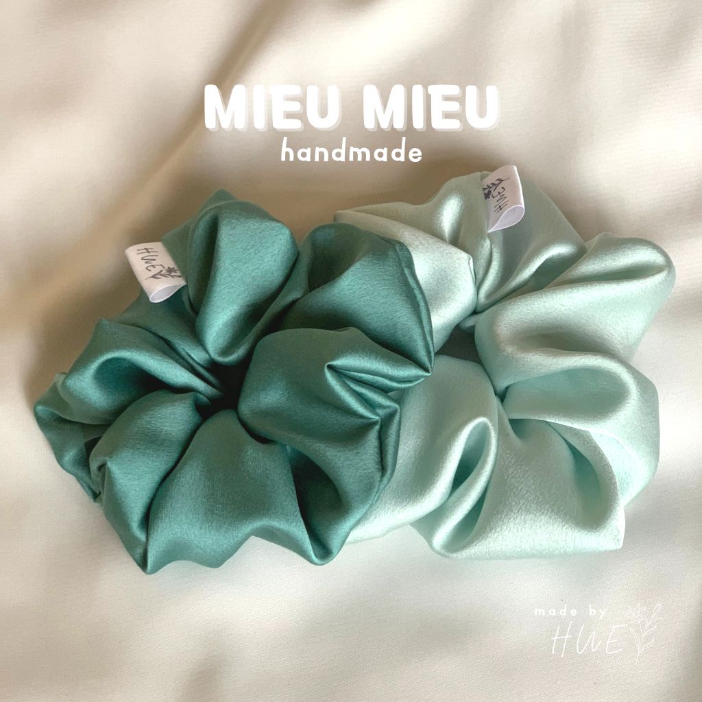 Cột tóc scrunchies handmade chất liệu lụa mềm mịn chun co giãn bảo vệ tóc S1011